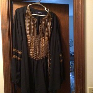 NWOT love denim rayon embroidered tunic top